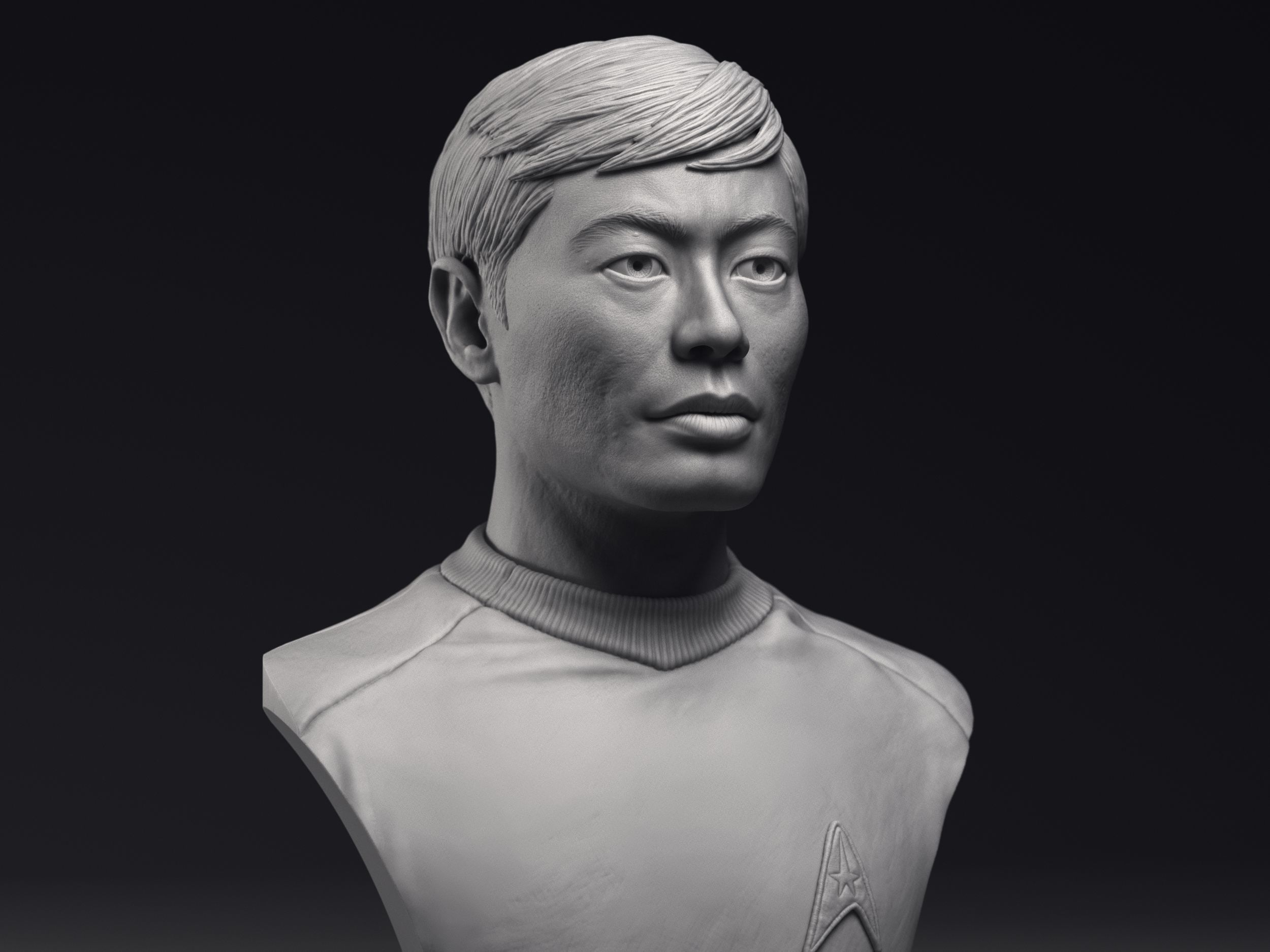 George Takei as Hikaru Sulu Bust Printable 3D Model 3D print model_4