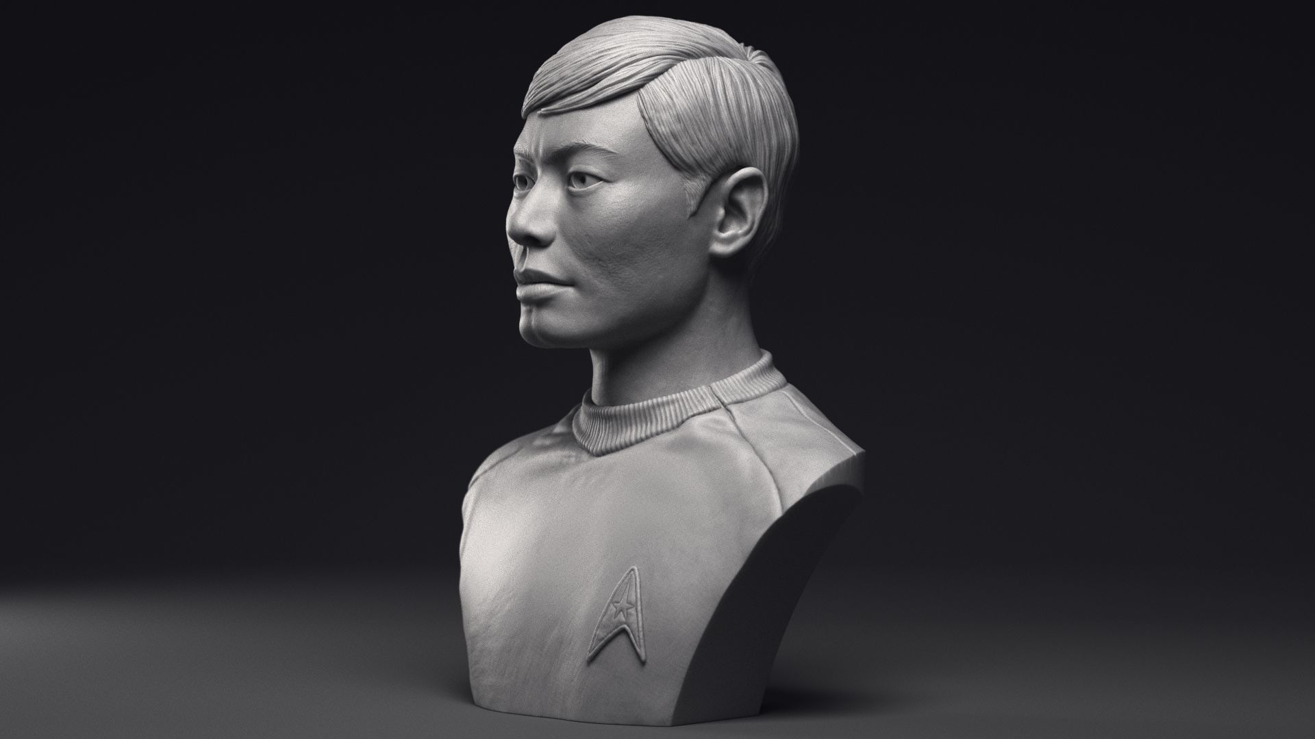George Takei as Hikaru Sulu Bust Printable 3D Model 3D print model_14