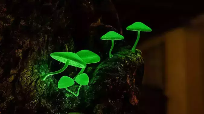Bio luminescent Mushroom