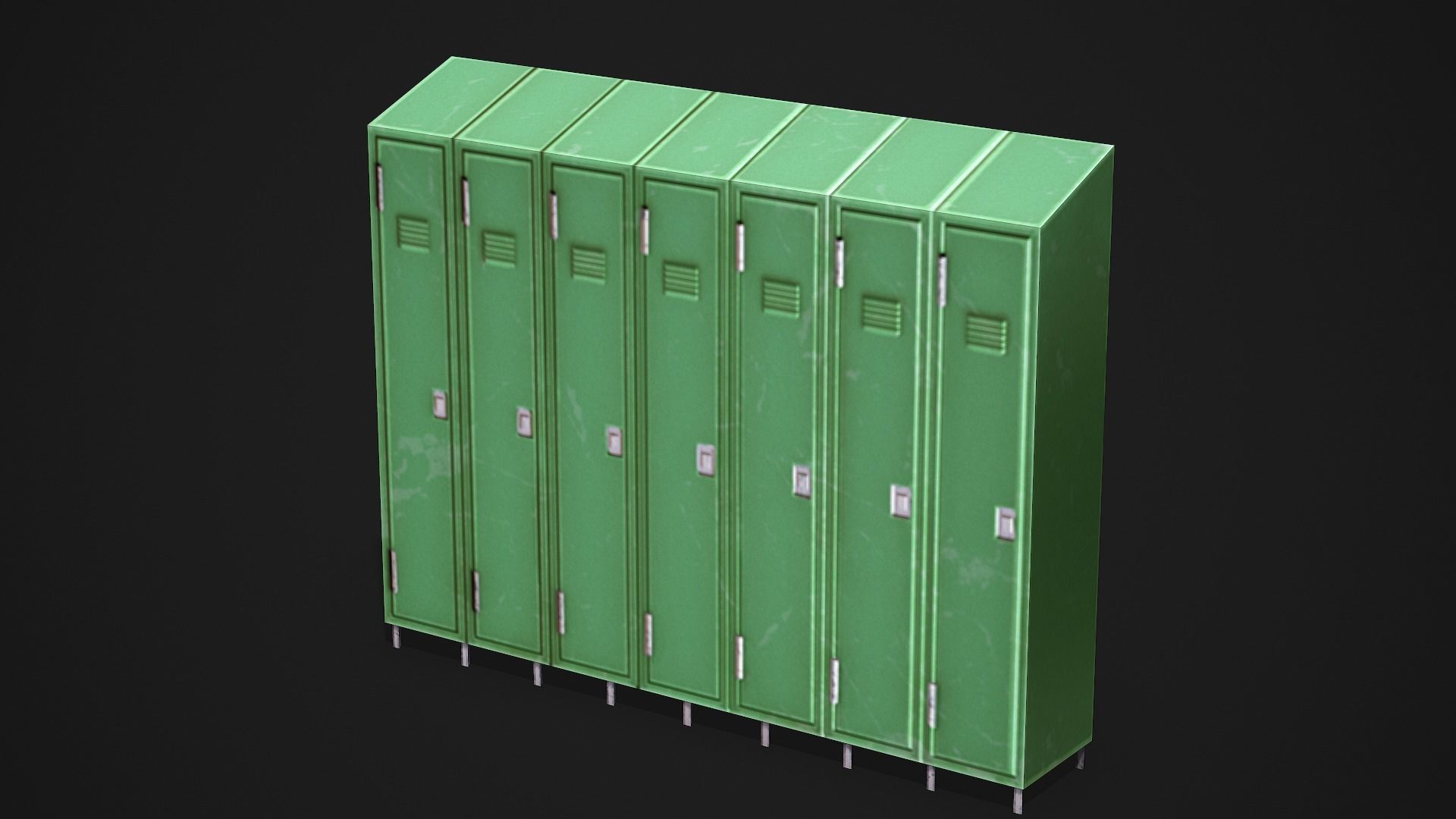 Metal Locker - Low Poly Game Ready Low-poly 3D model_2