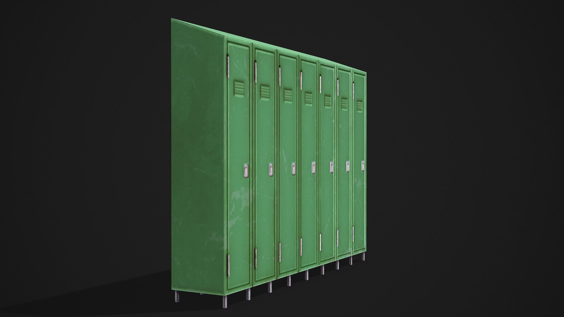 Metal Locker - Low Poly Game Ready Low-poly 3D model_3
