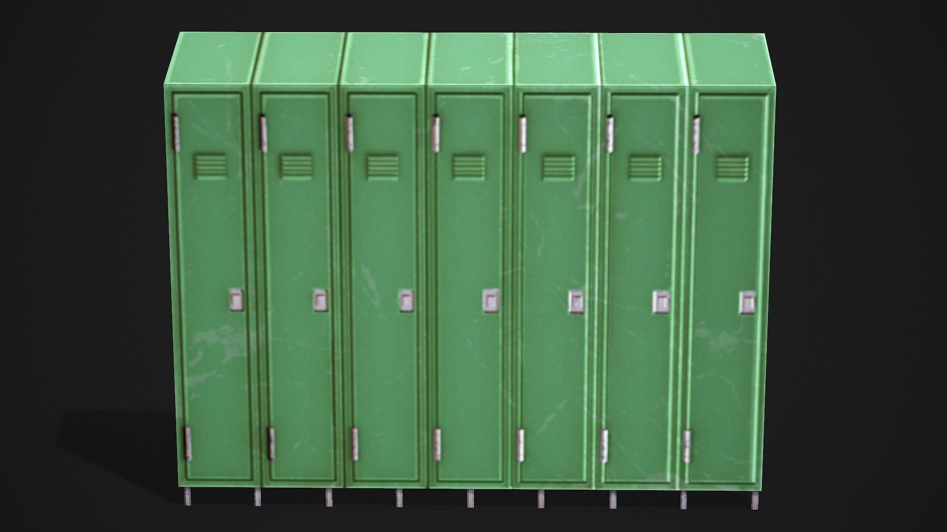 Metal Locker - Low Poly Game Ready Low-poly 3D model_1