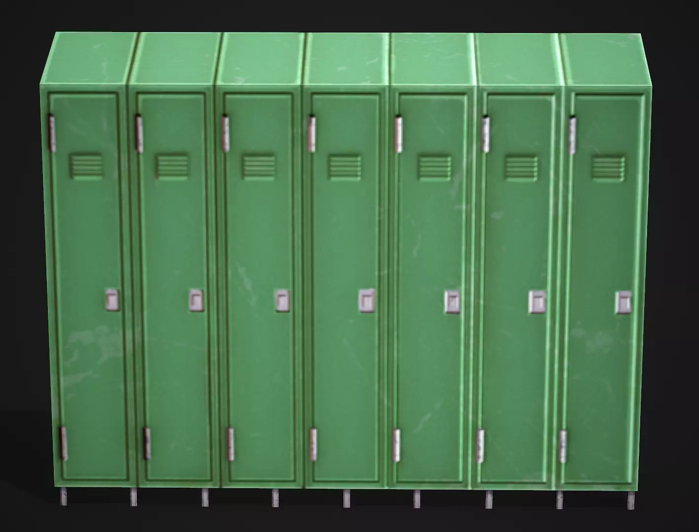 Metal Locker - Low Poly Game Ready Low-poly 3D model_0