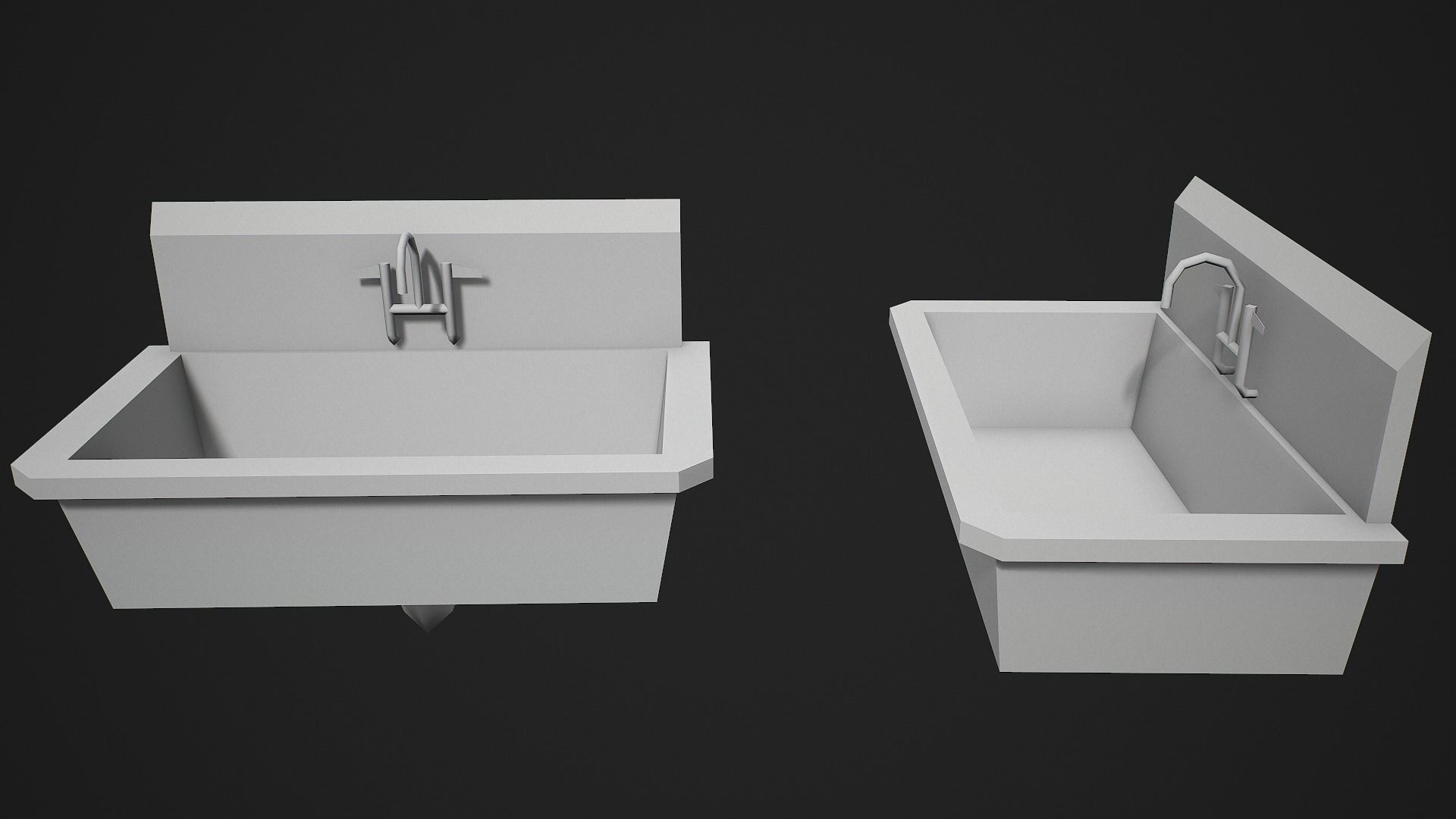 Metal Sink - Low Poly Game Ready Low-poly 3D model_7