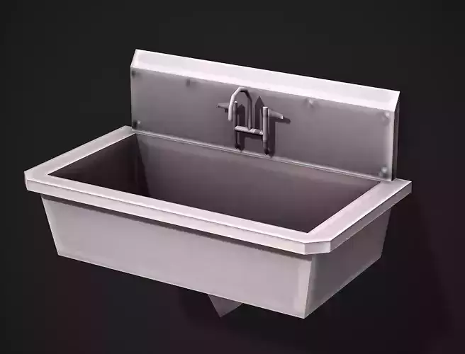 Metal Sink - Low Poly Game Ready Low-poly 3D model