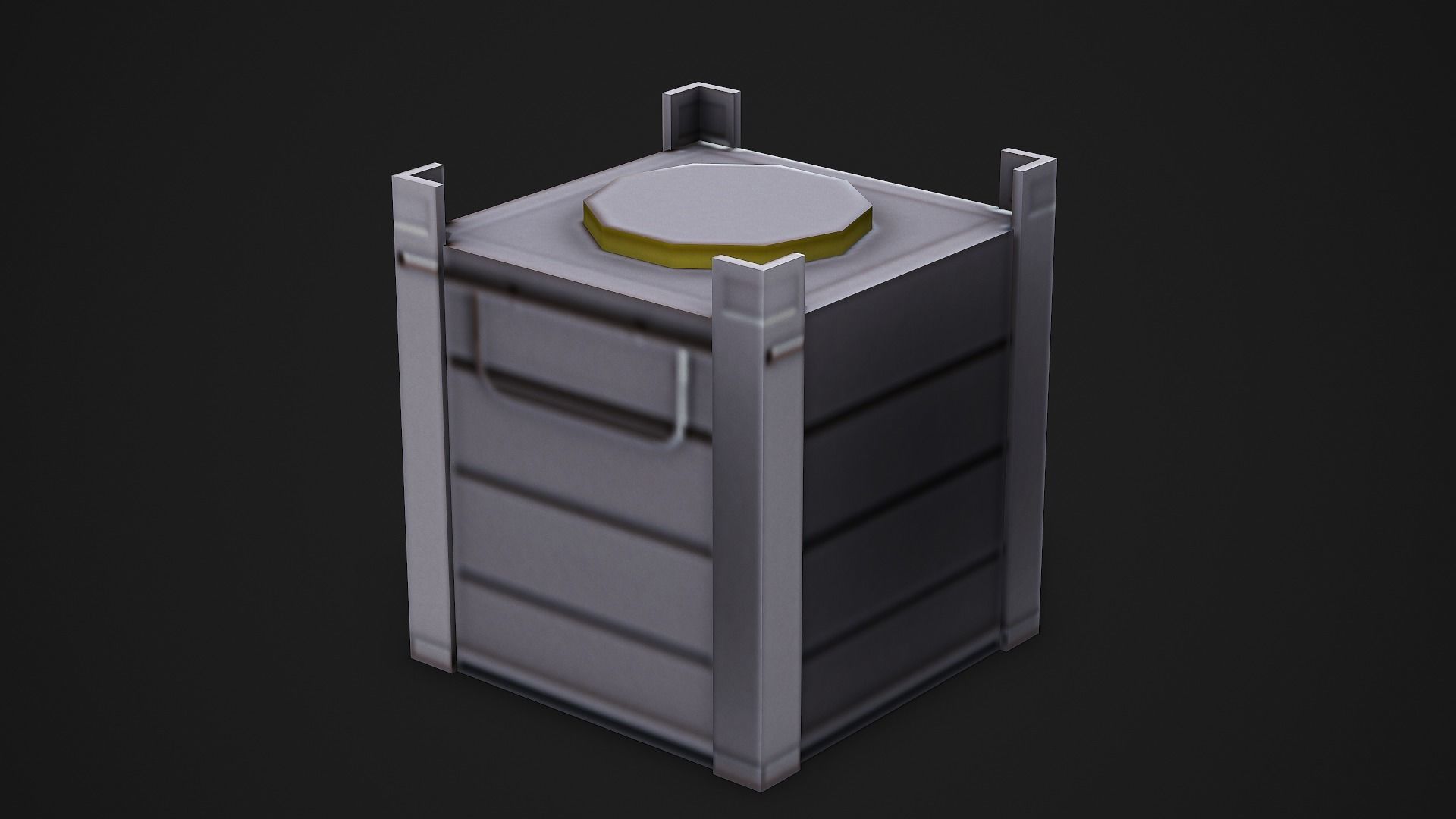 Metal Container - Low Poly Game Ready Low-poly 3D model_3