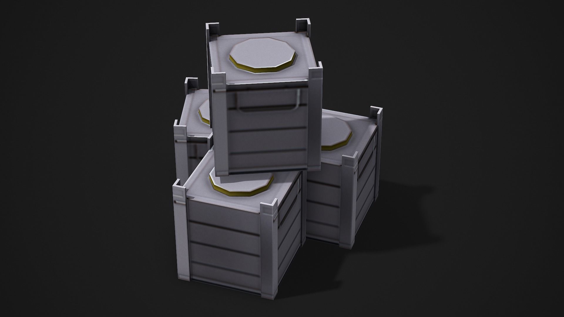Metal Container - Low Poly Game Ready Low-poly 3D model_5