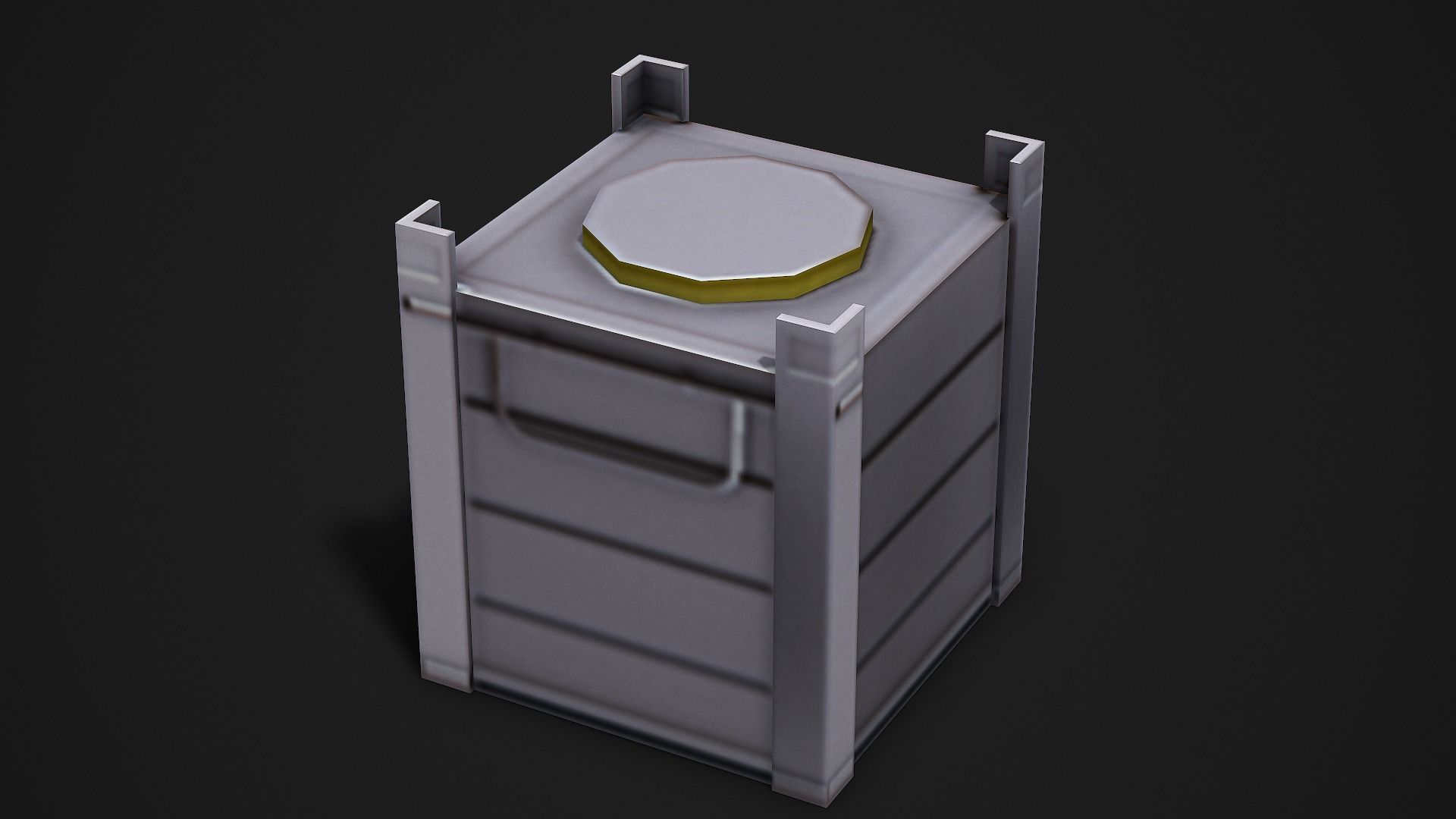Metal Container - Low Poly Game Ready Low-poly 3D model_1