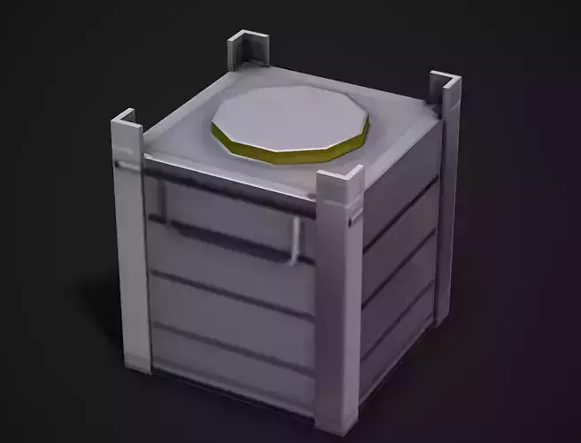 Metal Container - Low Poly Game Ready Low-poly 3D model