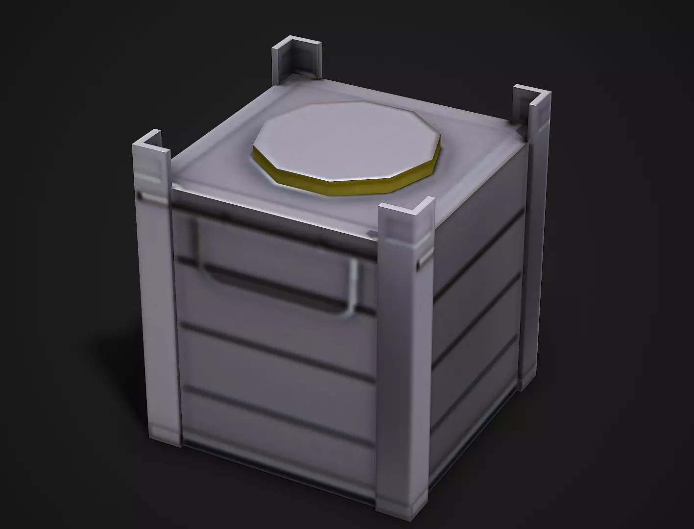 Metal Container - Low Poly Game Ready Low-poly 3D model_0