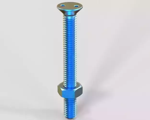 M5 Snake Eye Countersunk Bolts and nut 3D print model