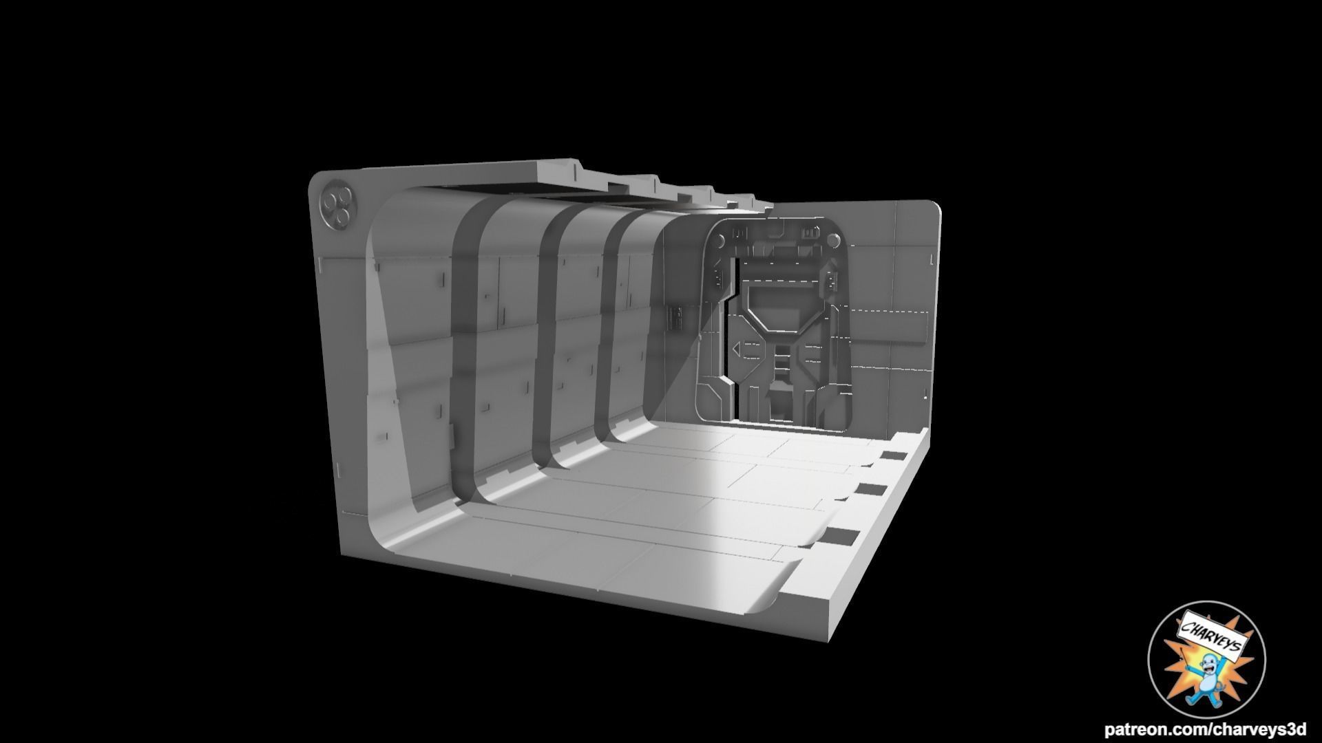 Star Wars Profundity Corridor Diorama for 375 and 6 inch figures 3D print model_3