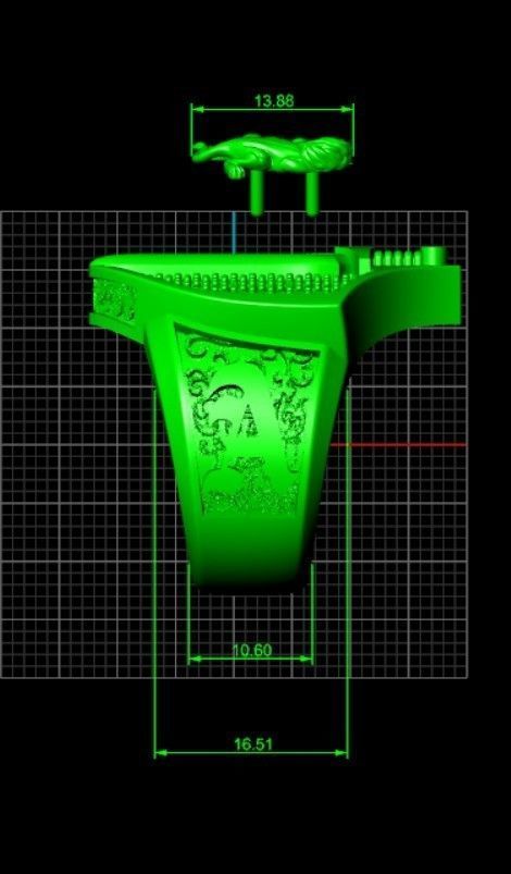 Custom Lion and Sword Rings 3D print model_6