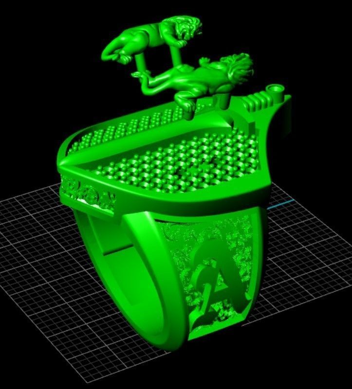 Custom Lion and Sword Rings 3D print model_9