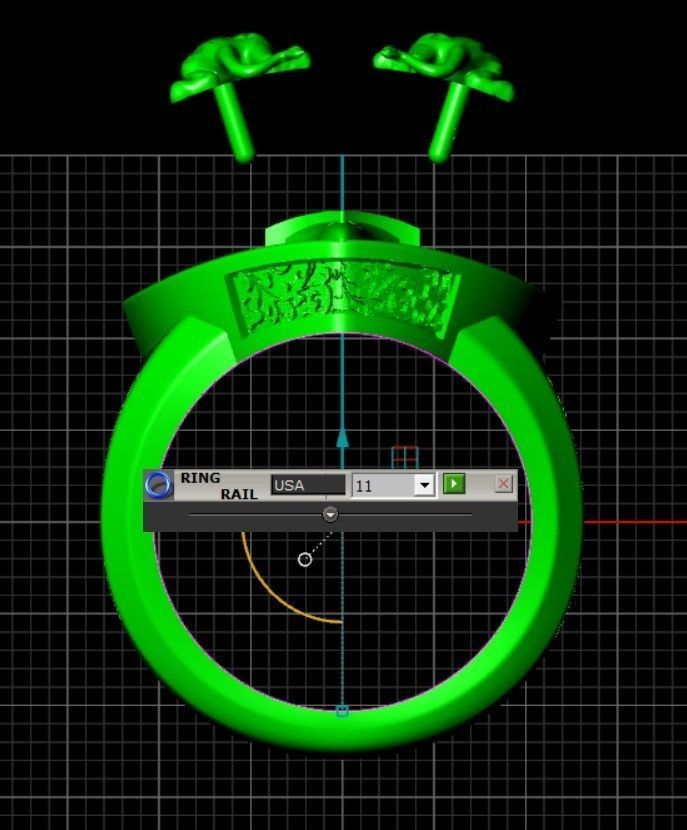 Custom Lion and Sword Rings 3D print model_11