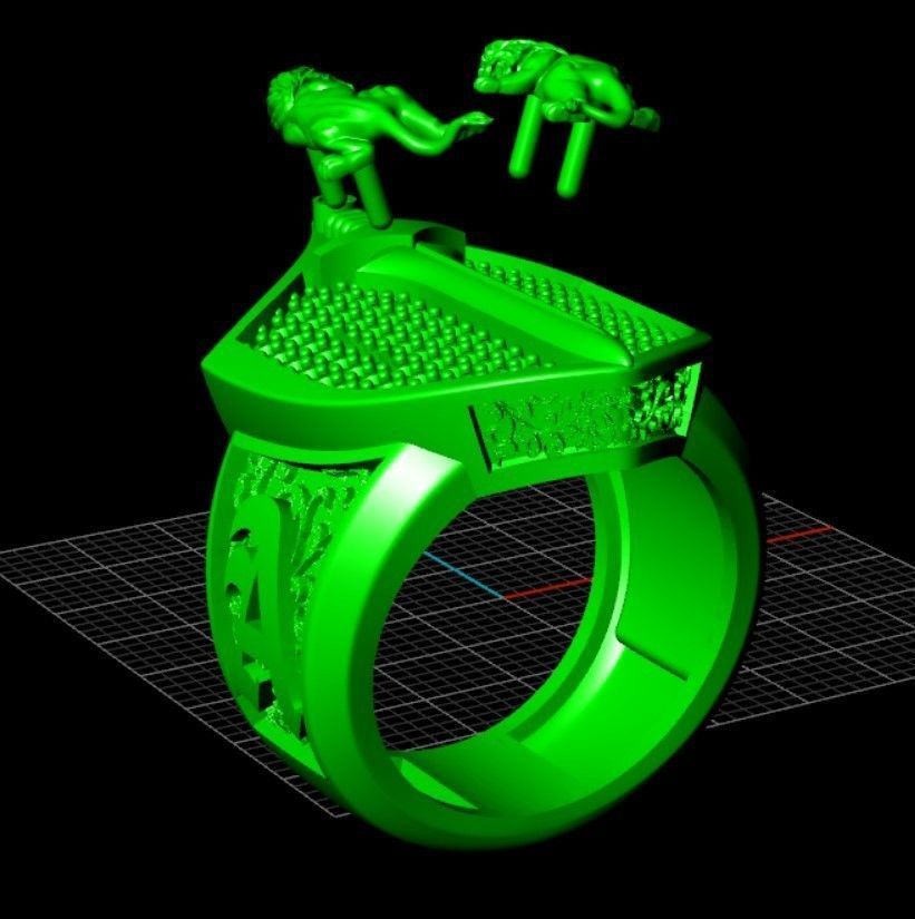 Custom Lion and Sword Rings 3D print model_8