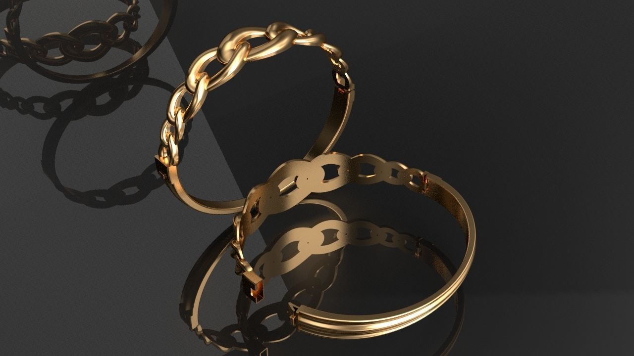Cuban graduated bracelet 3D print model_2