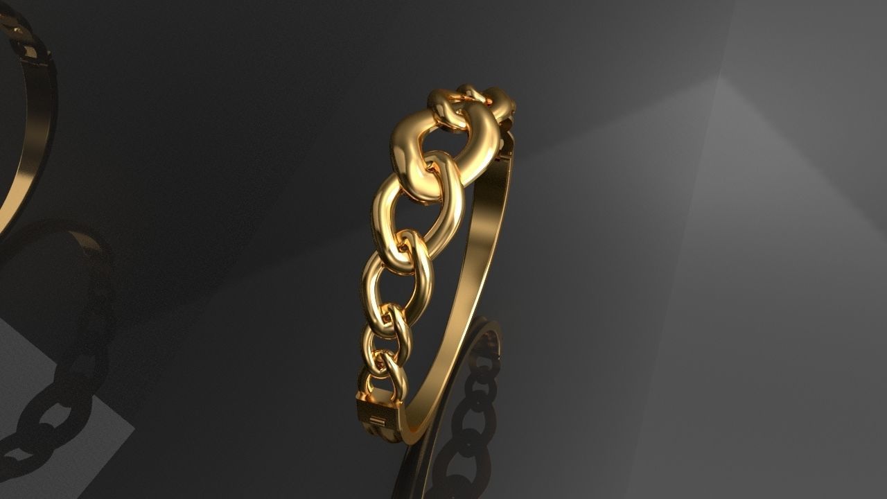 Cuban graduated bracelet 3D print model_1