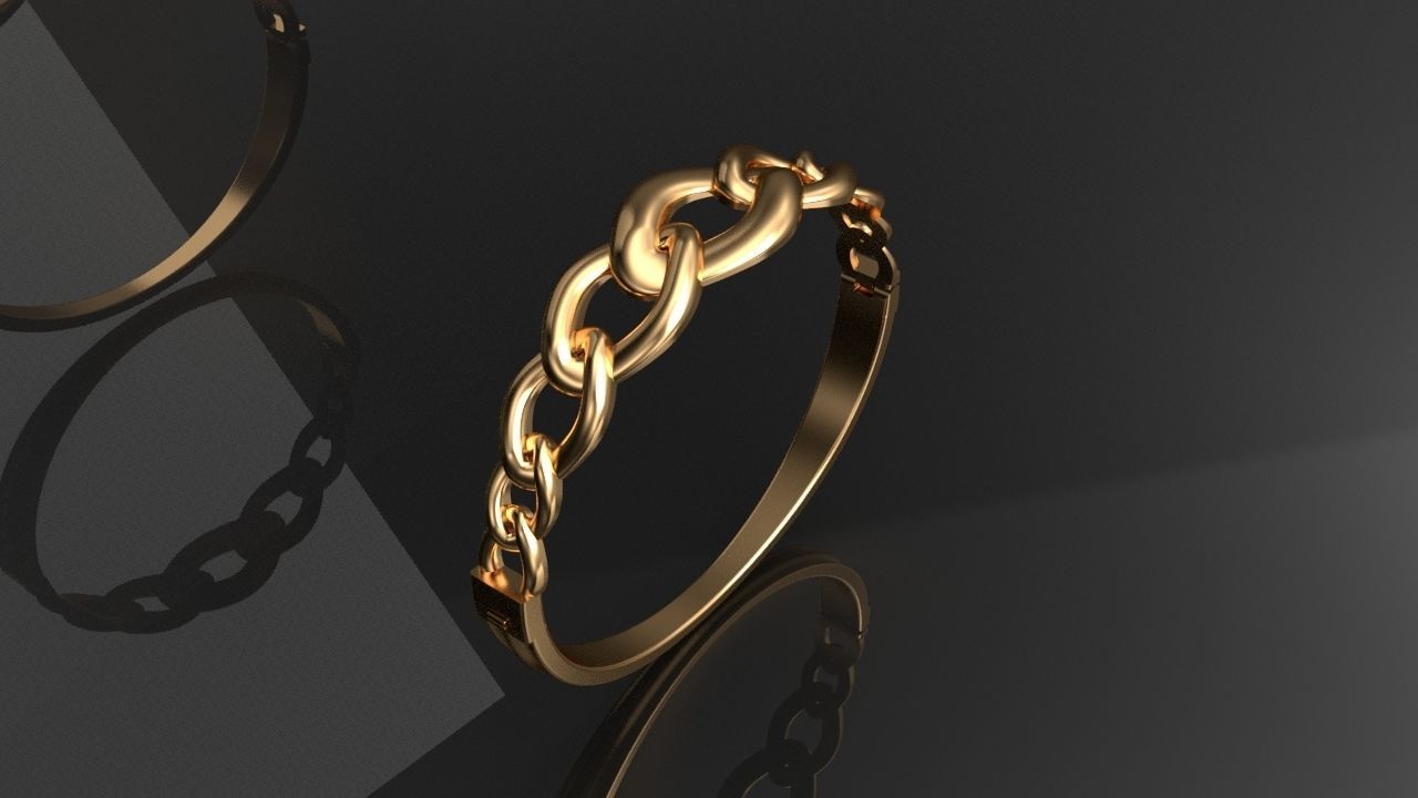 Cuban graduated bracelet 3D print model_4