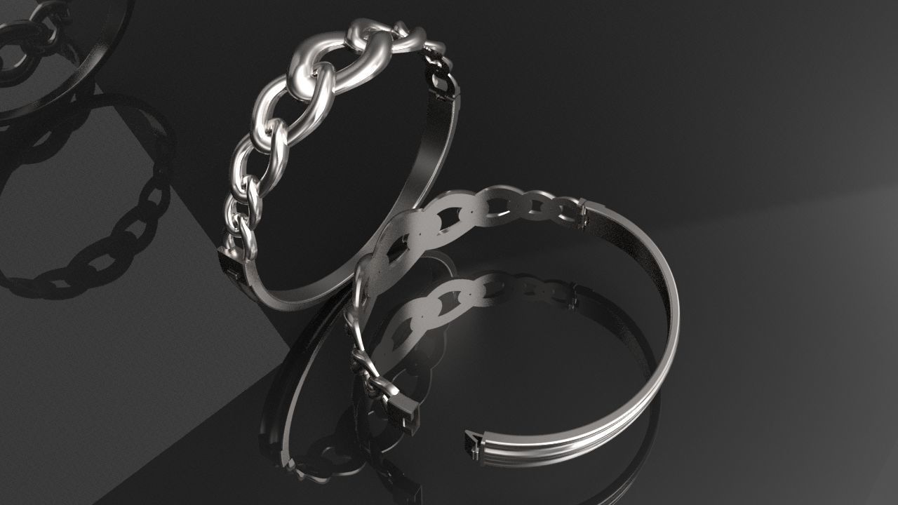 Cuban graduated bracelet 3D print model_3
