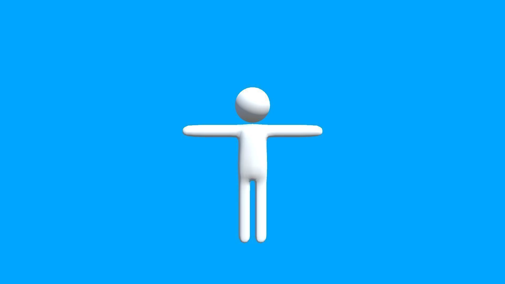 Simple Low Poly Stickman Character - 3D model Low-poly 3D model_3