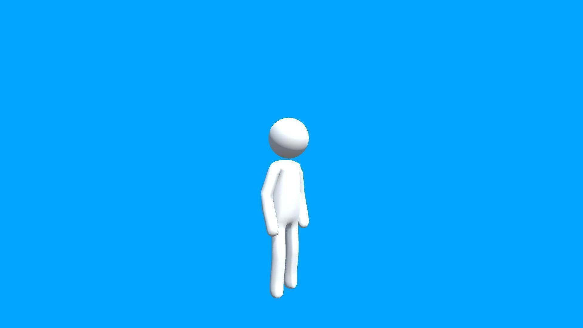 Simple Low Poly Stickman Character - 3D model Low-poly 3D model_2