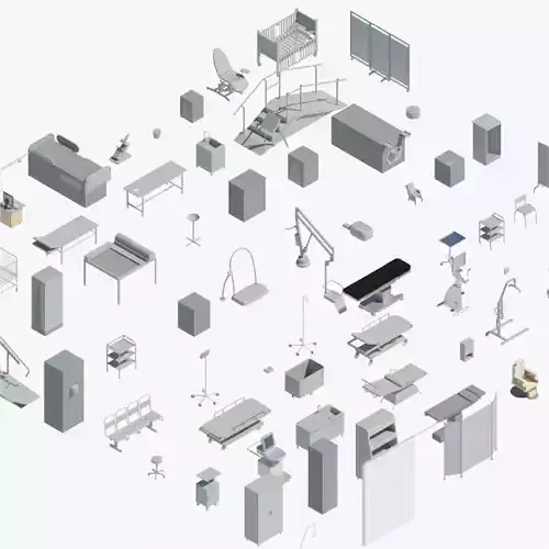 Medical equipment -  Pack of revit families 3D model