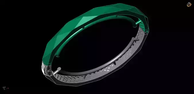 bracelet emerald ring 3D print model