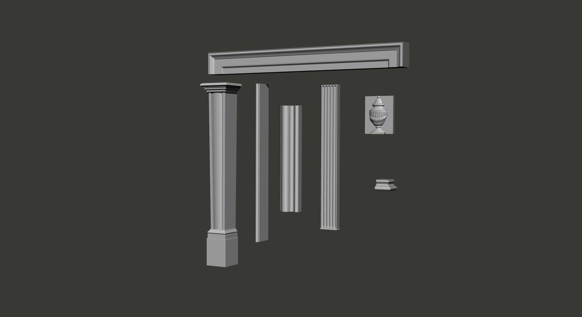 10 Fireplace mantel in Georgian Style 3D model Free Sample Free 3D model_2