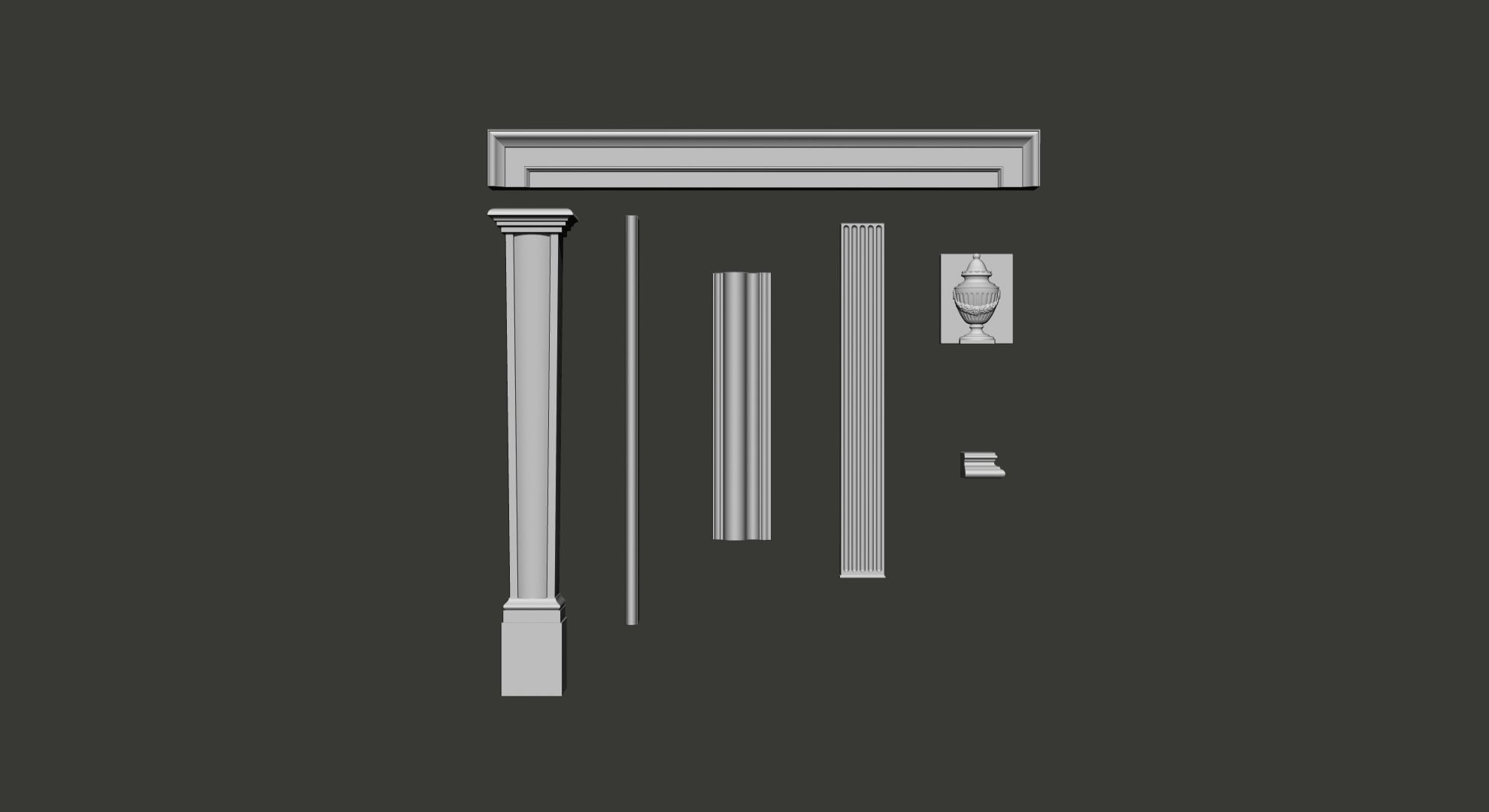 10 Fireplace mantel in Georgian Style 3D model Free Sample Free 3D model_1