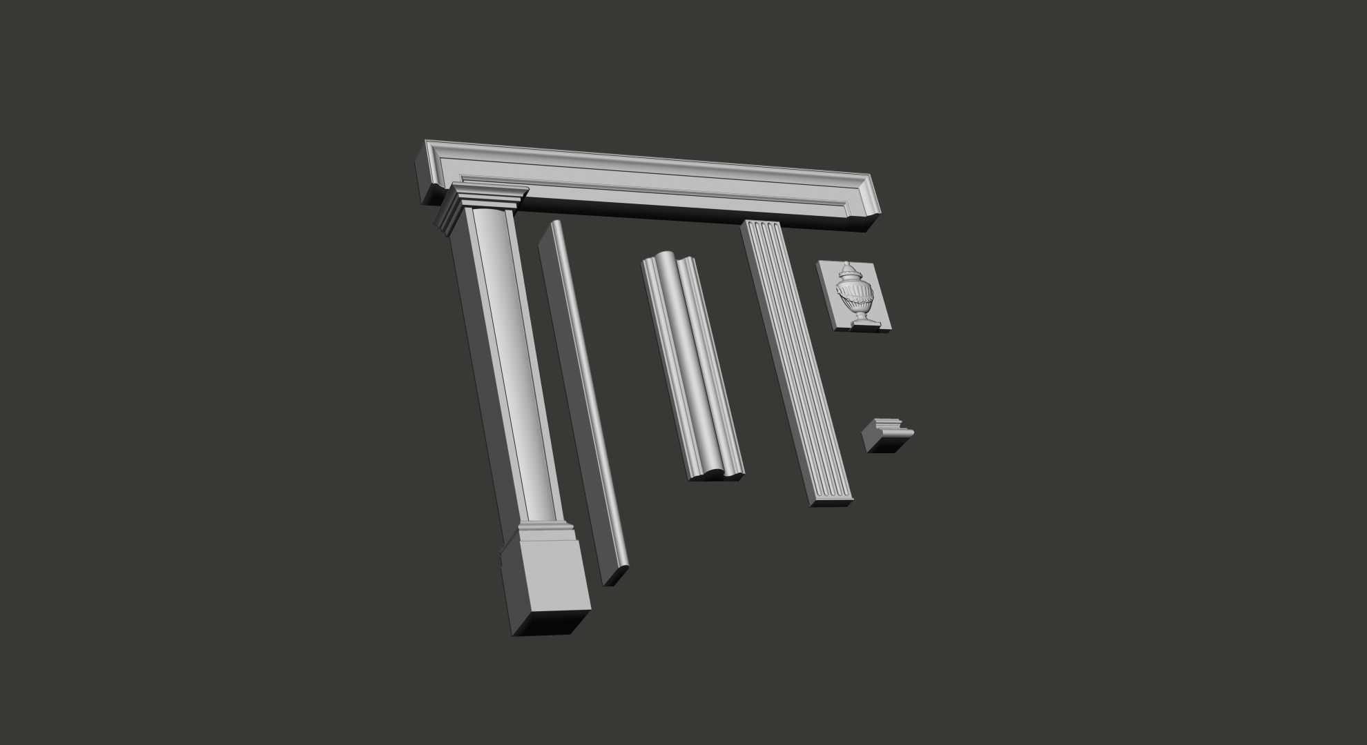 10 Fireplace mantel in Georgian Style 3D model Free Sample Free 3D model_3