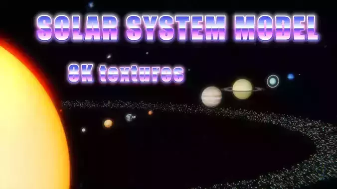 Realistic Solar System with 8K textures All moons asteroid belt Free 3D model