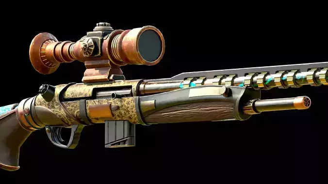 Frostbringer rifle with scope
