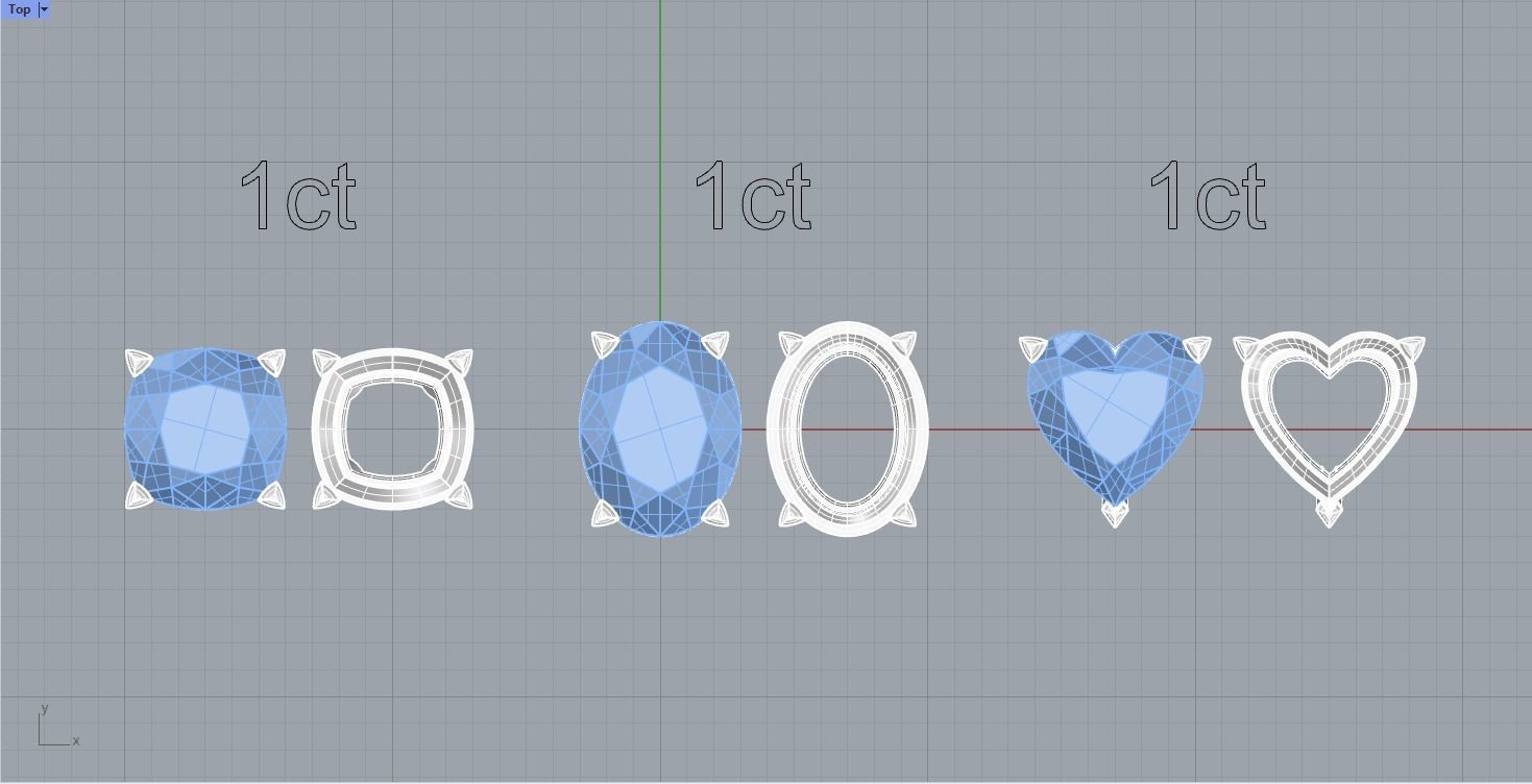 Stone Settings Collection  Semi-finished Chaton 3D print model_4