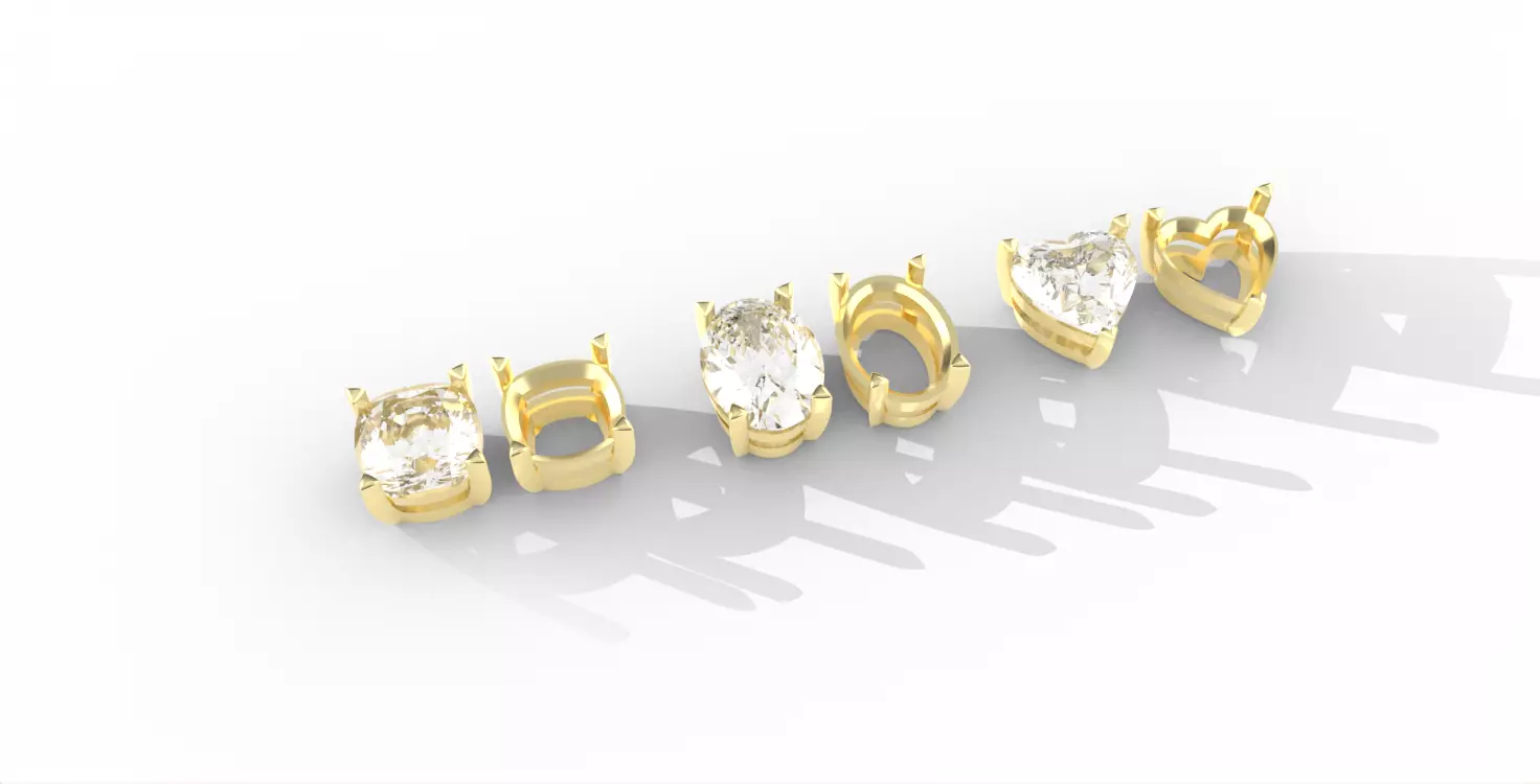 Stone Settings Collection  Semi-finished Chaton 3D print model_0