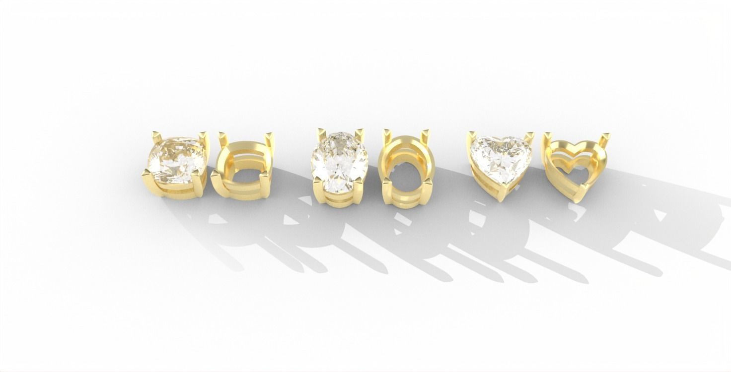 Stone Settings Collection  Semi-finished Chaton 3D print model_2