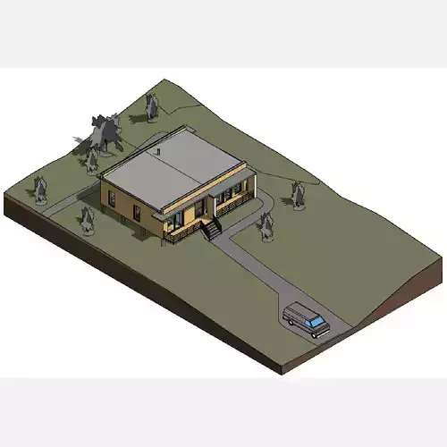 Square house - Revit 3D model
