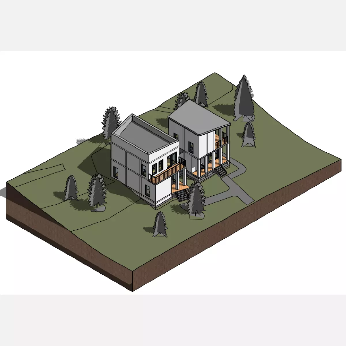 Two houses - Revit 3D model_0