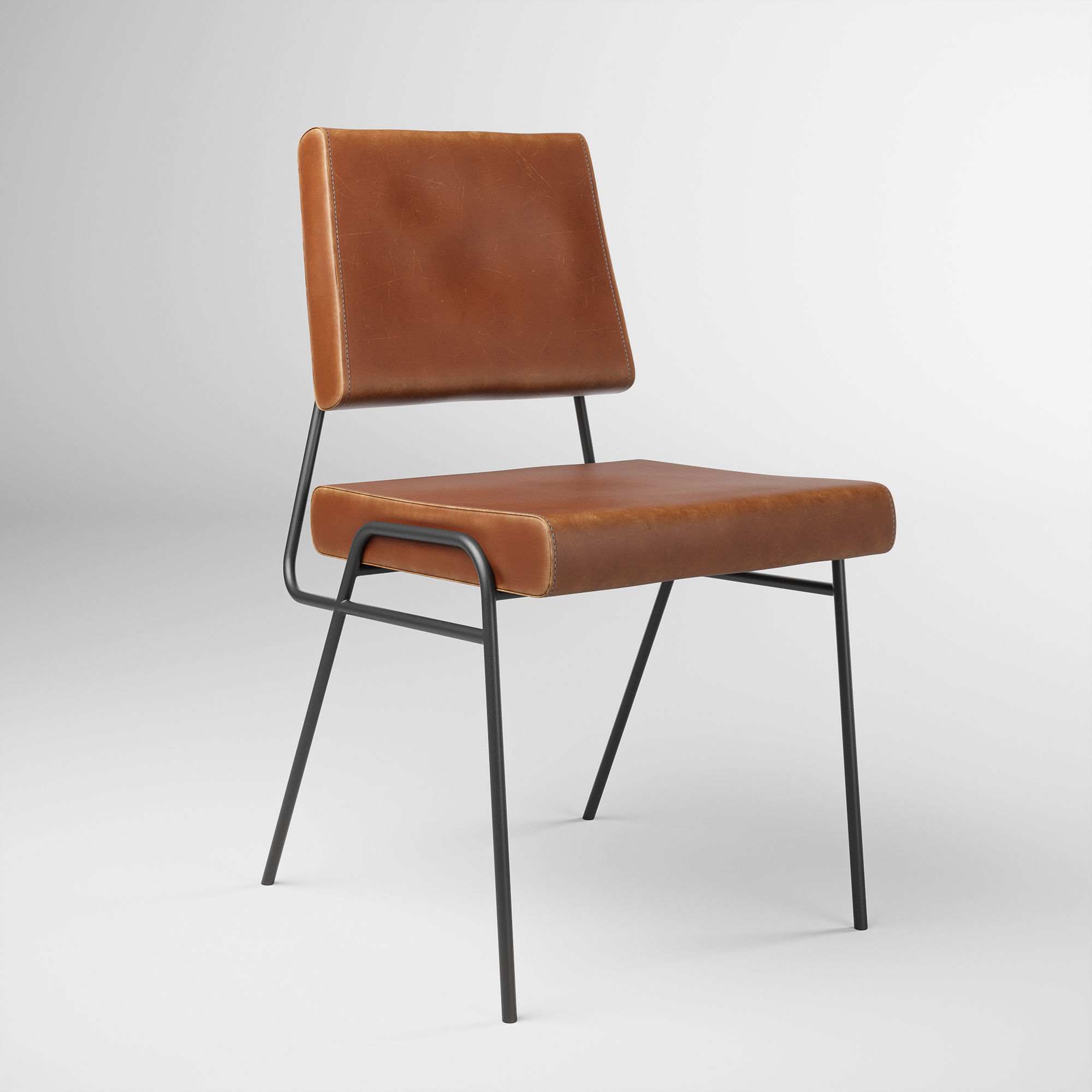 Wireframe Leather Dining Chair - 3D model 3D model_1