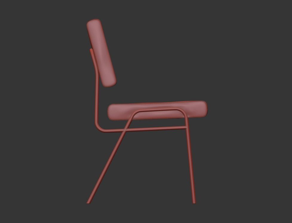 Wireframe Leather Dining Chair - 3D model 3D model_6