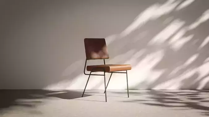 Wireframe Leather Dining Chair - 3D model