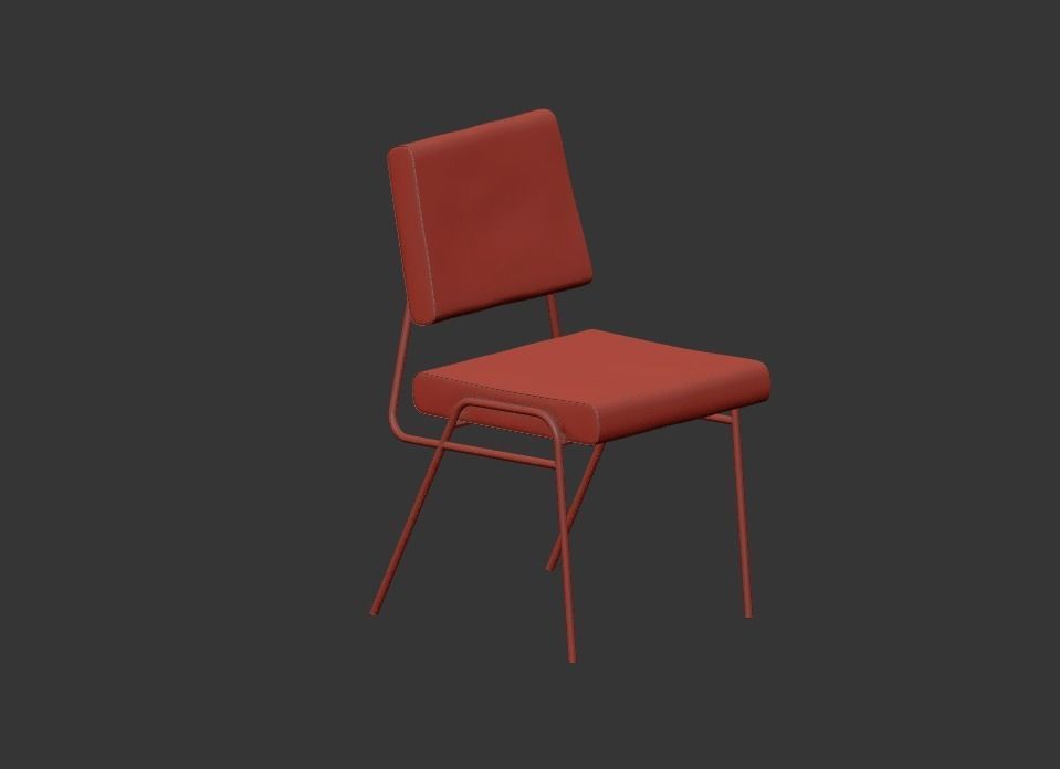 Wireframe Leather Dining Chair - 3D model 3D model_5