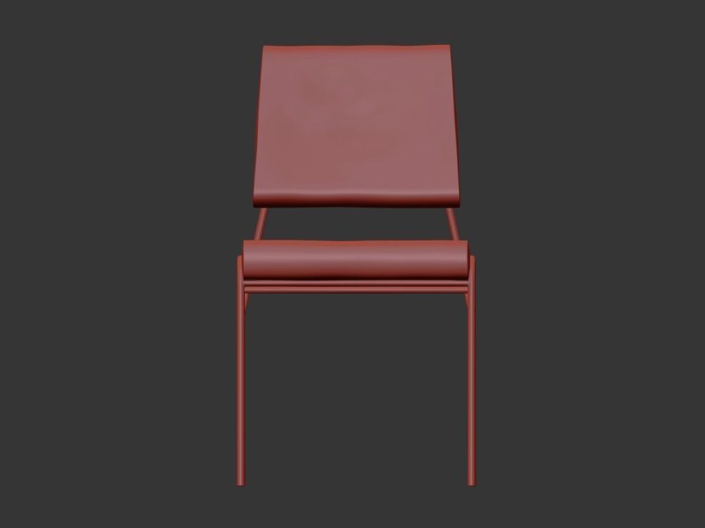 Wireframe Leather Dining Chair - 3D model 3D model_3
