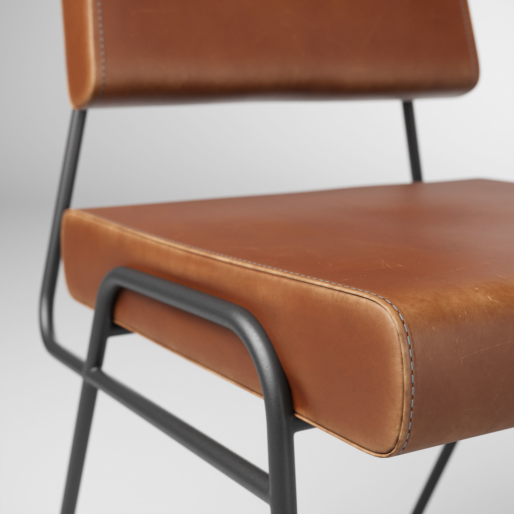 Wireframe Leather Dining Chair - 3D model 3D model_7