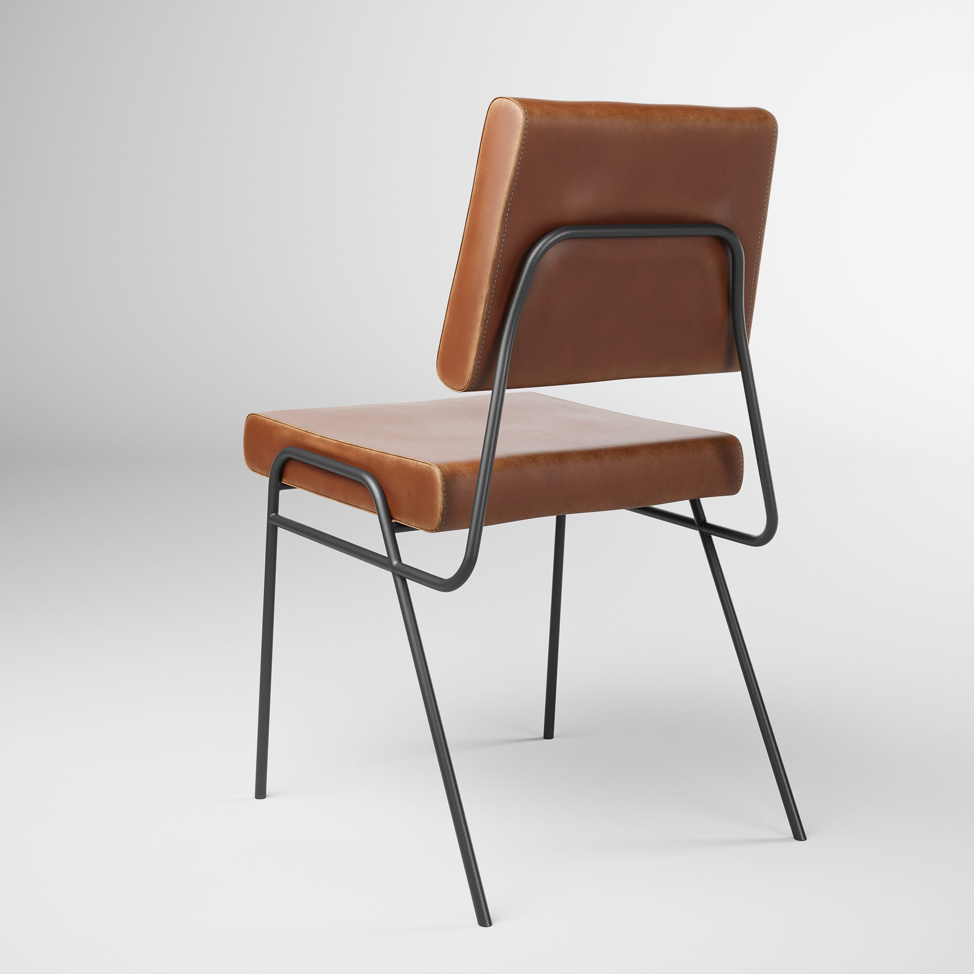 Wireframe Leather Dining Chair - 3D model 3D model_2