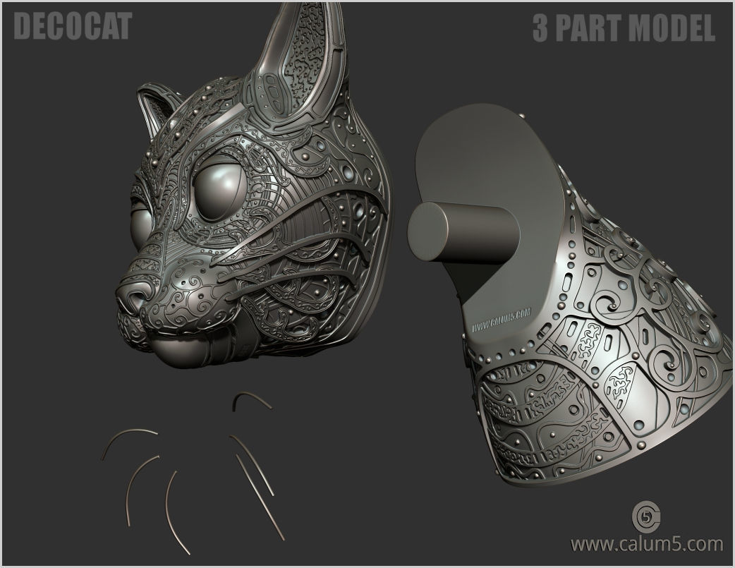 DecoCat cat bust 3D print model_12
