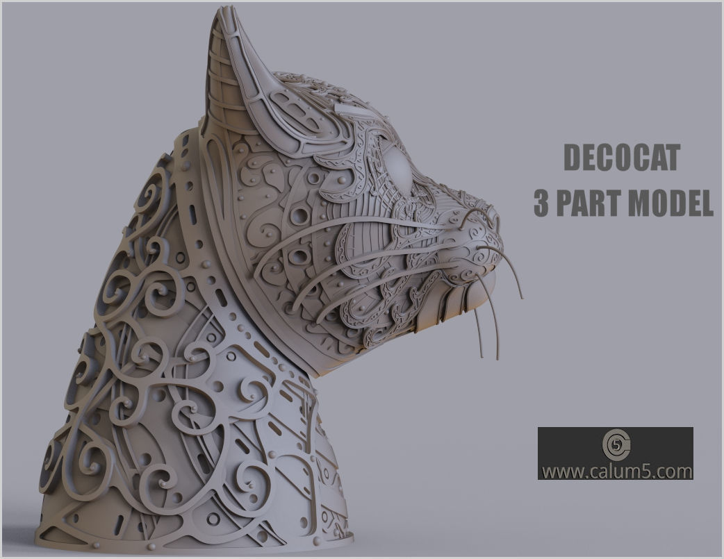 DecoCat cat bust 3D print model_5