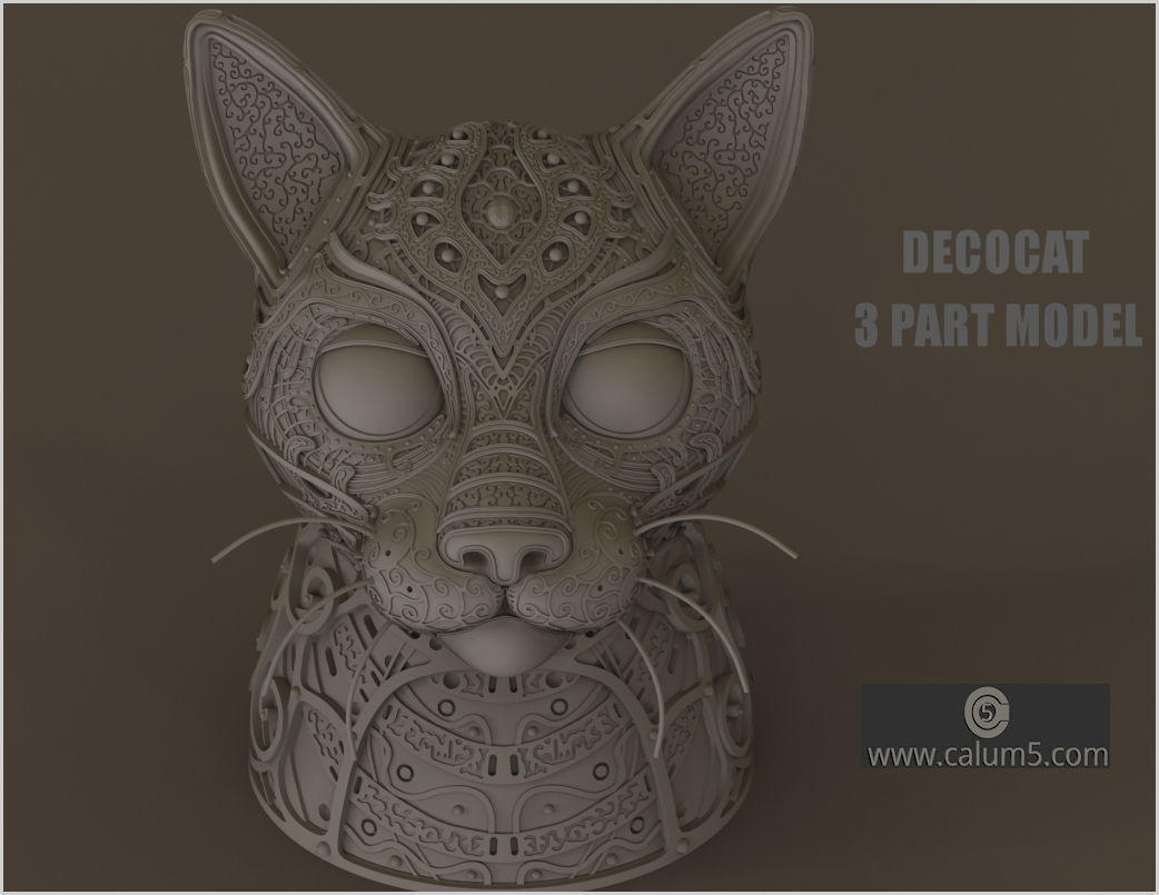 DecoCat cat bust 3D print model_19