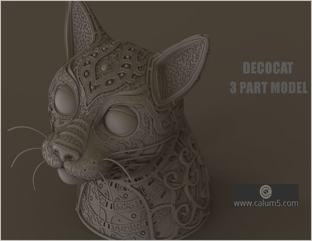 DecoCat cat bust 3D print model_20