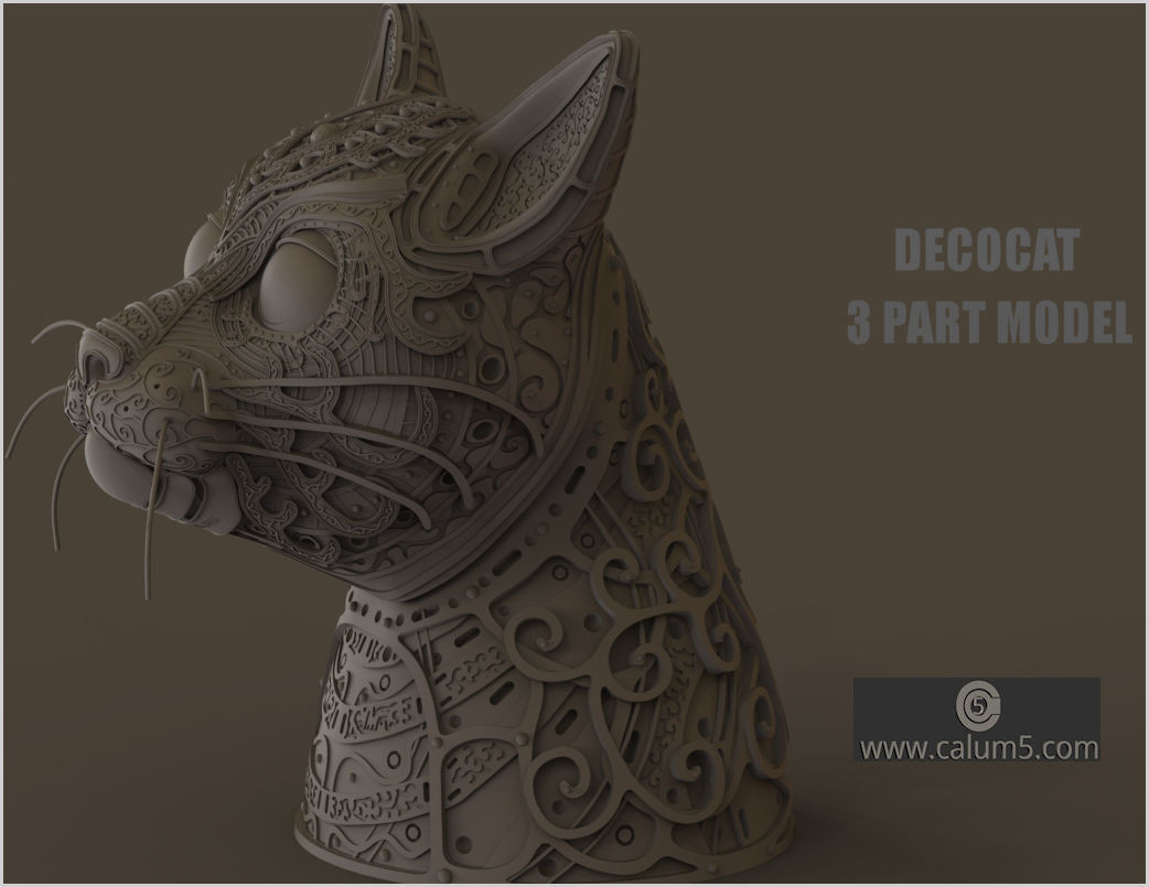 DecoCat cat bust 3D print model_18